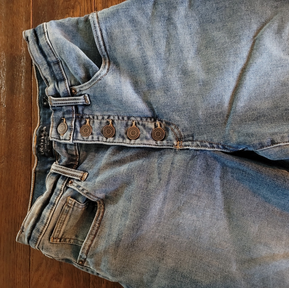 Womens Lucky Brand Denim Jeans Button Fly Light Wash skinny ankle jeans